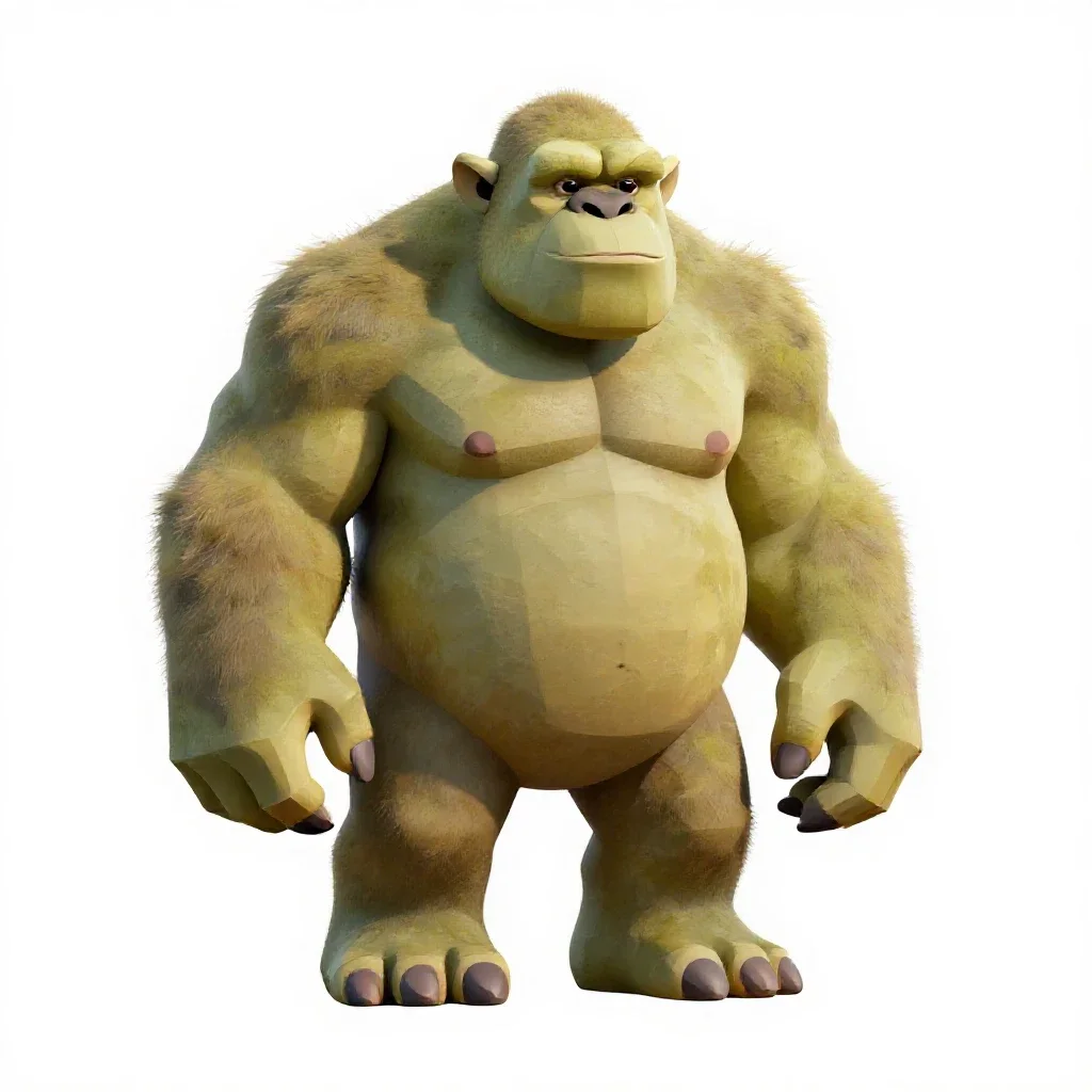 Hulking troll isolated on a white background