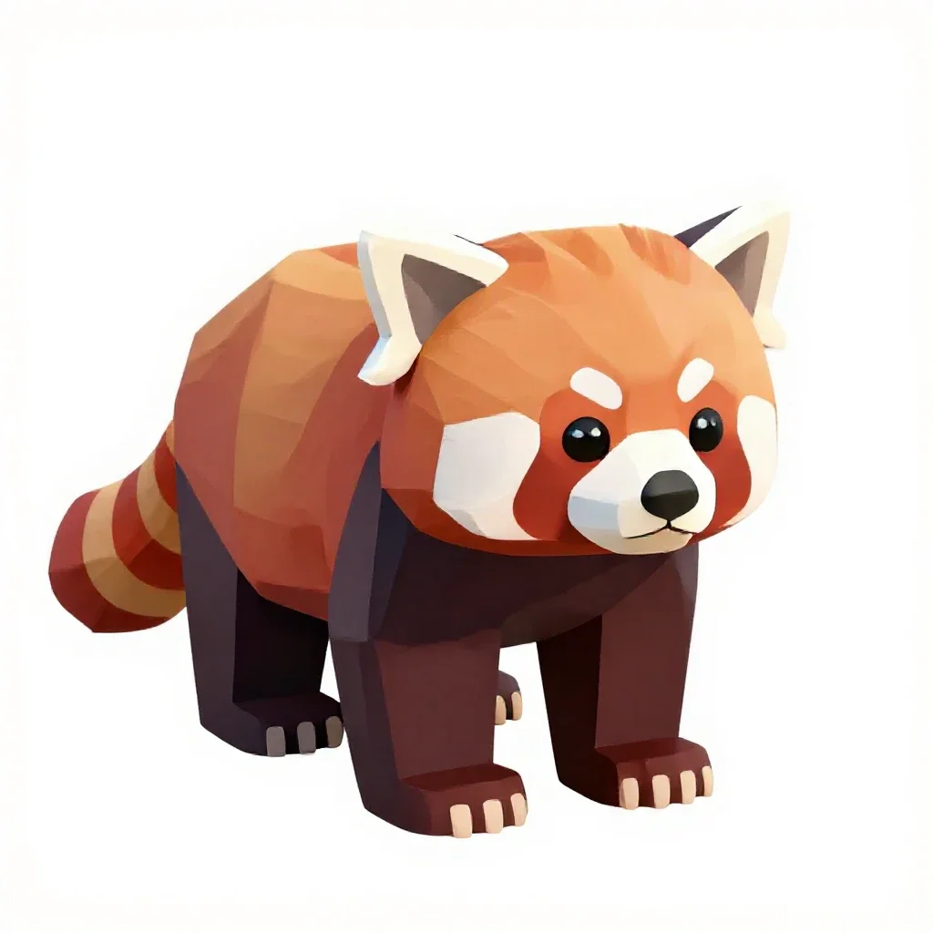 Red panda isolated on a white background