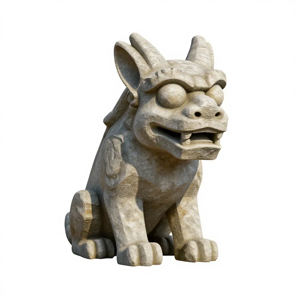 Stone gargoyle isolated on a white background