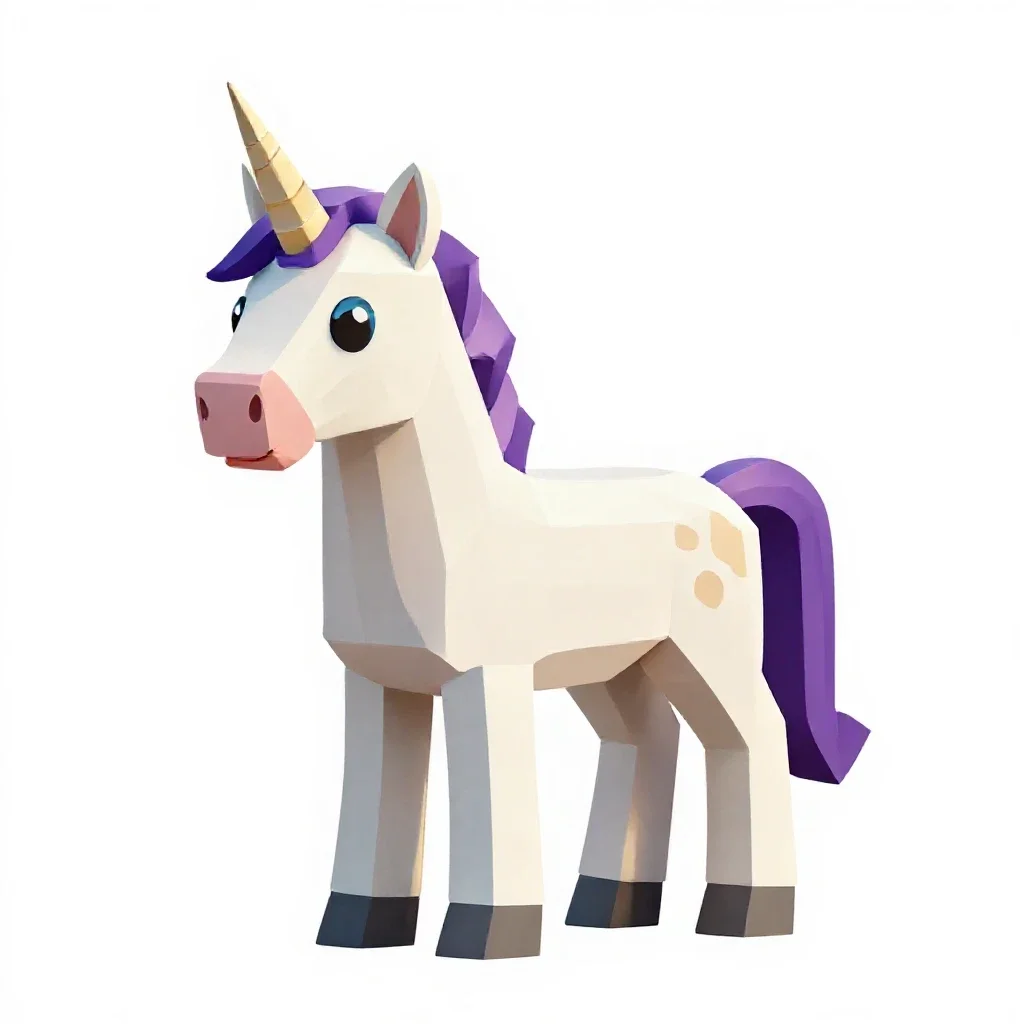 Unicorn at rest isolated on a white background