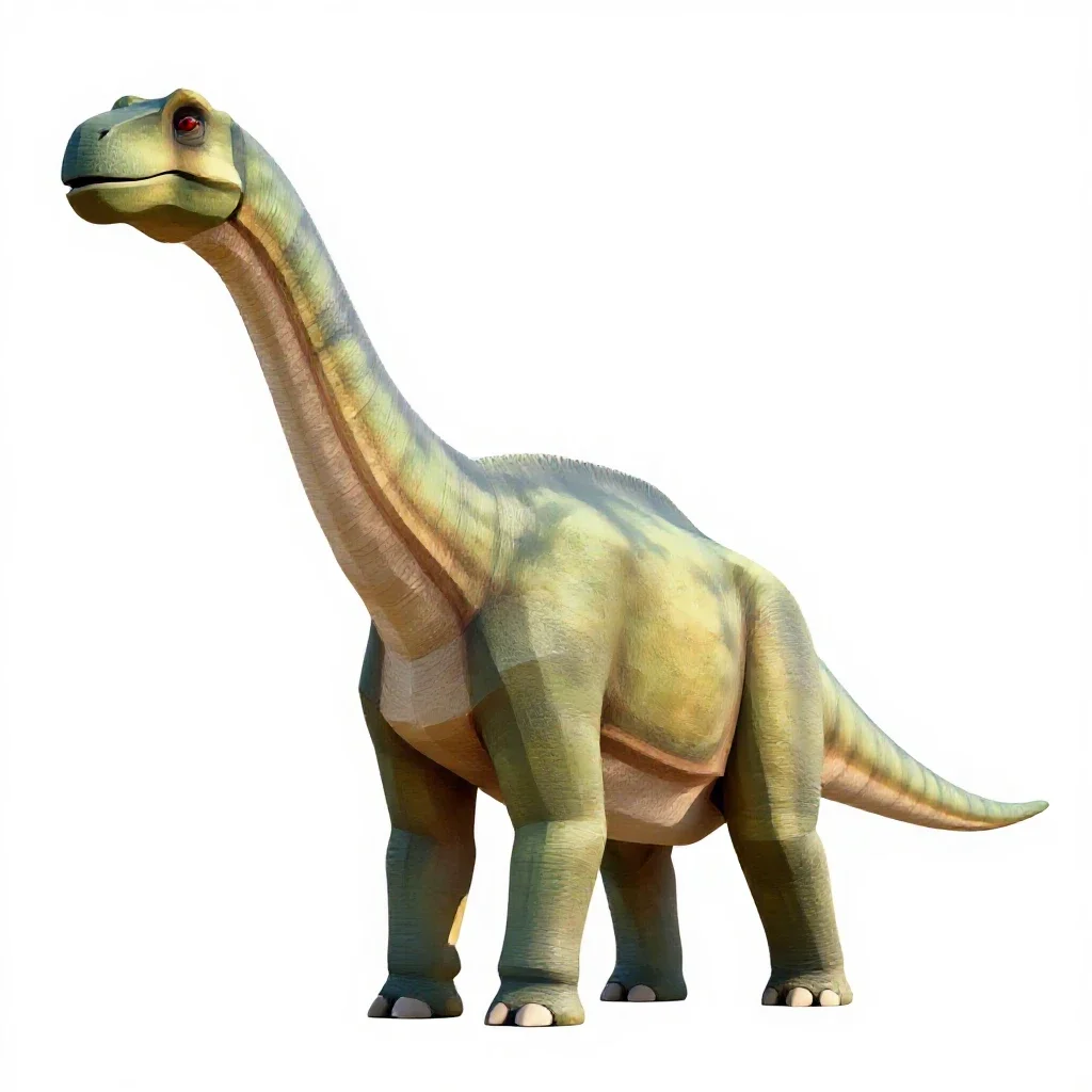 Brachiosaurus reaching upward isolated on a white background