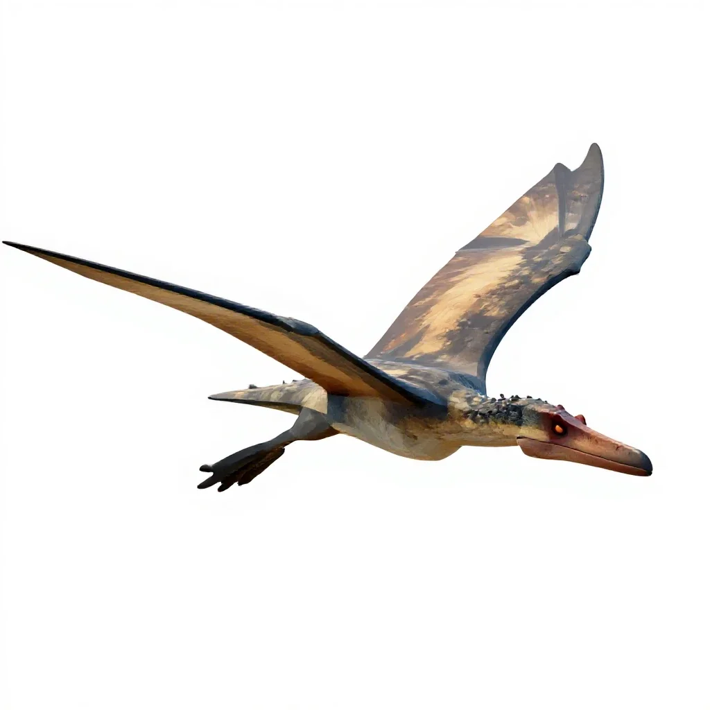 Pteranodon gliding isolated on a white background