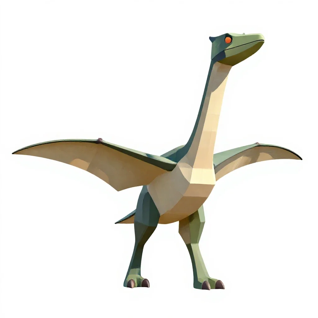 Quetzalcoatlus standing isolated on a white background