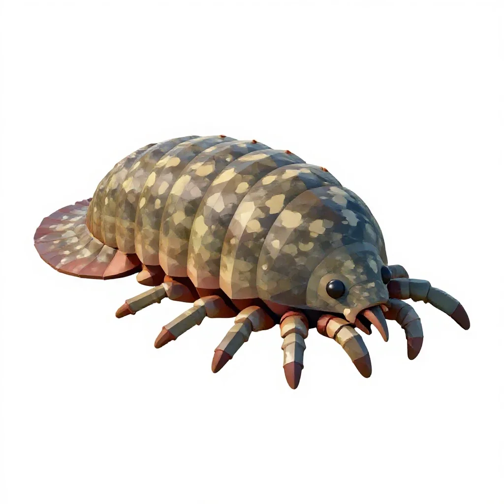 Trilobite on the seafloor isolated on a white background