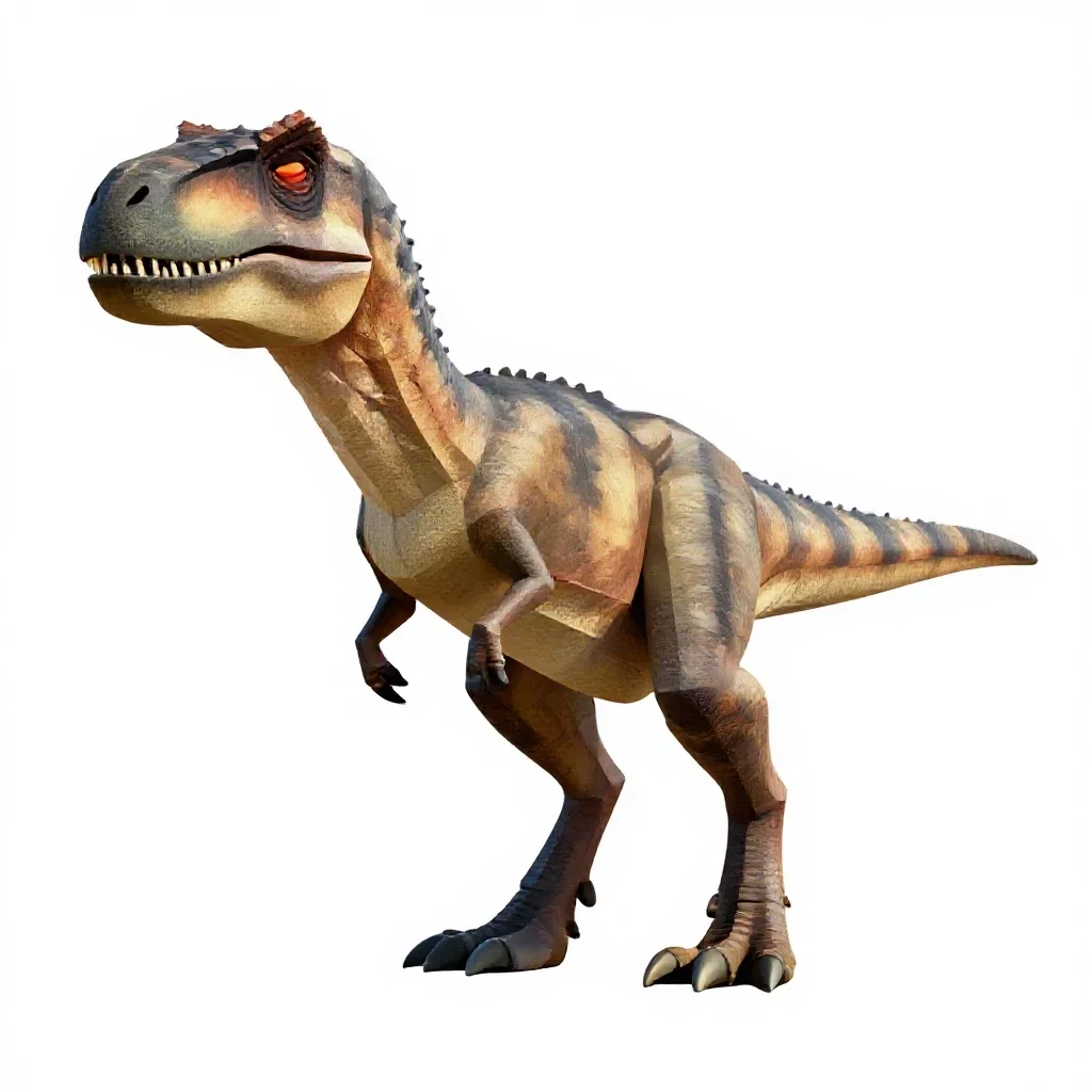 Velociraptor with feathers isolated on a white background