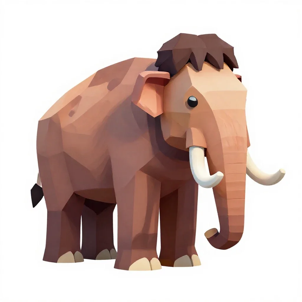 Woolly mammoth isolated on a white background