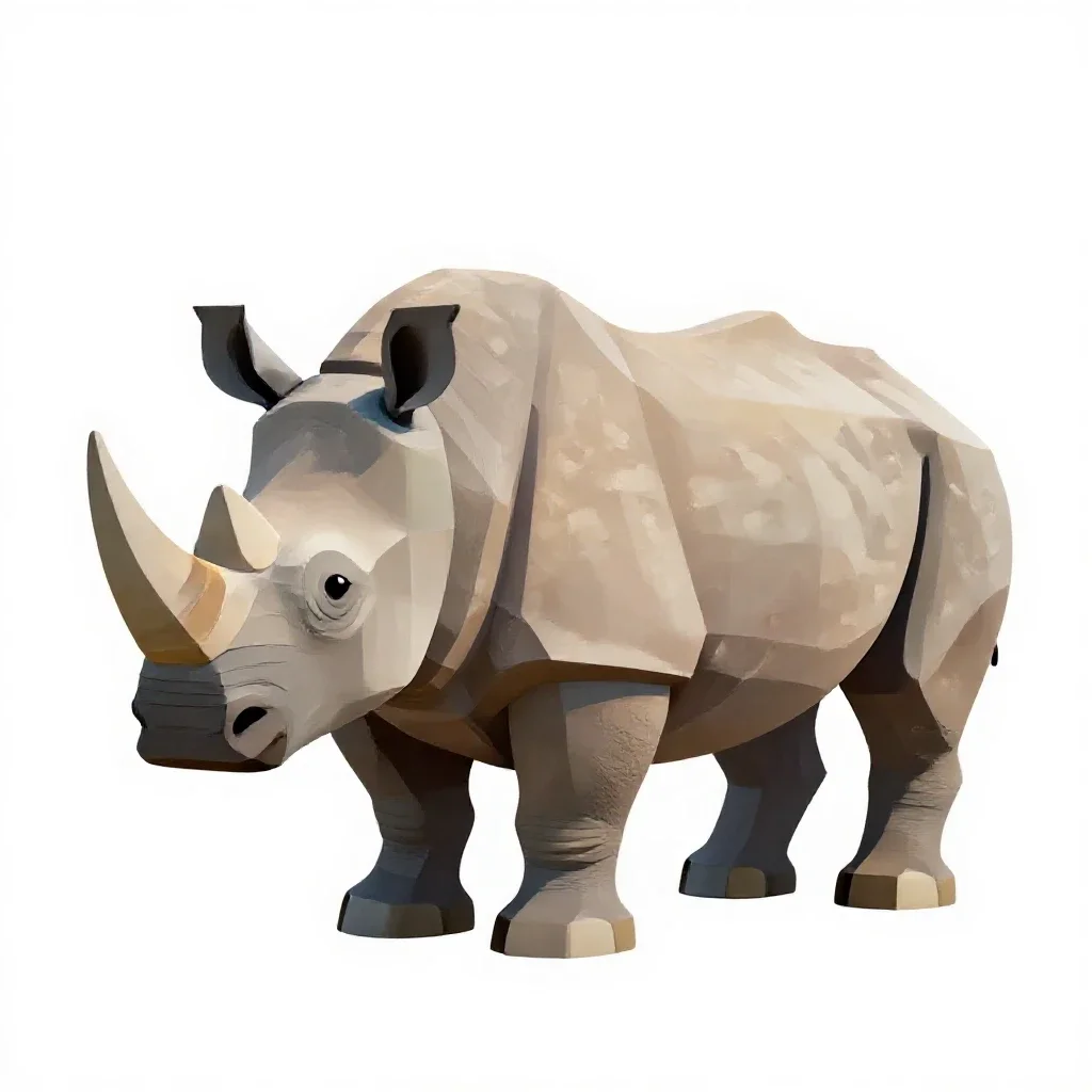 Woolly rhinoceros isolated on a white background