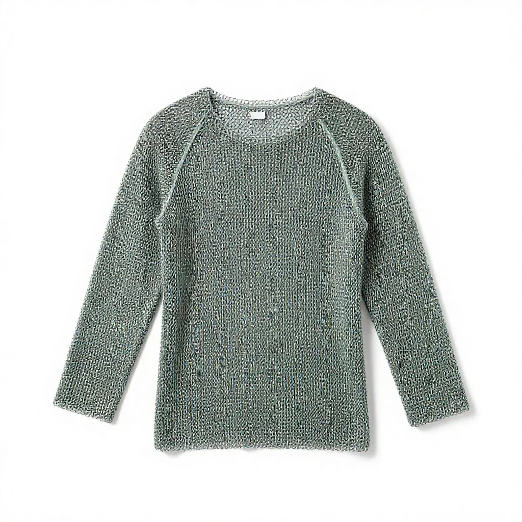 Chainmail hauberk isolated on a white background