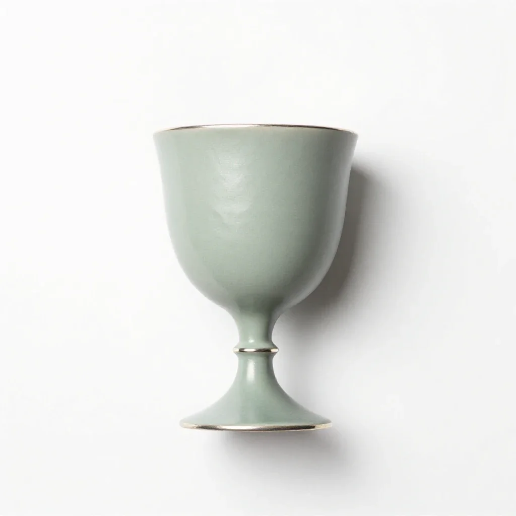 Goblet of hammered silver isolated on a white background