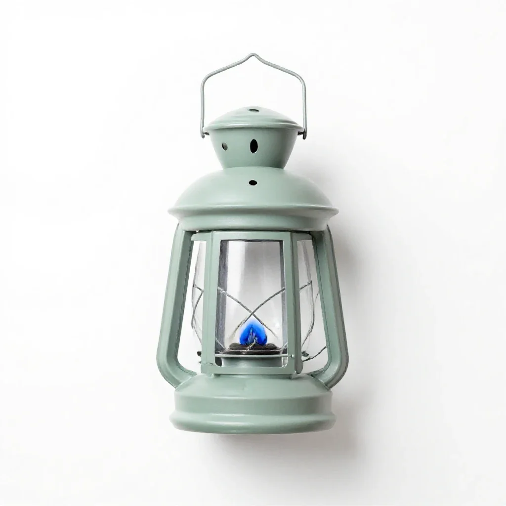 Lantern of blue flame isolated on a white background