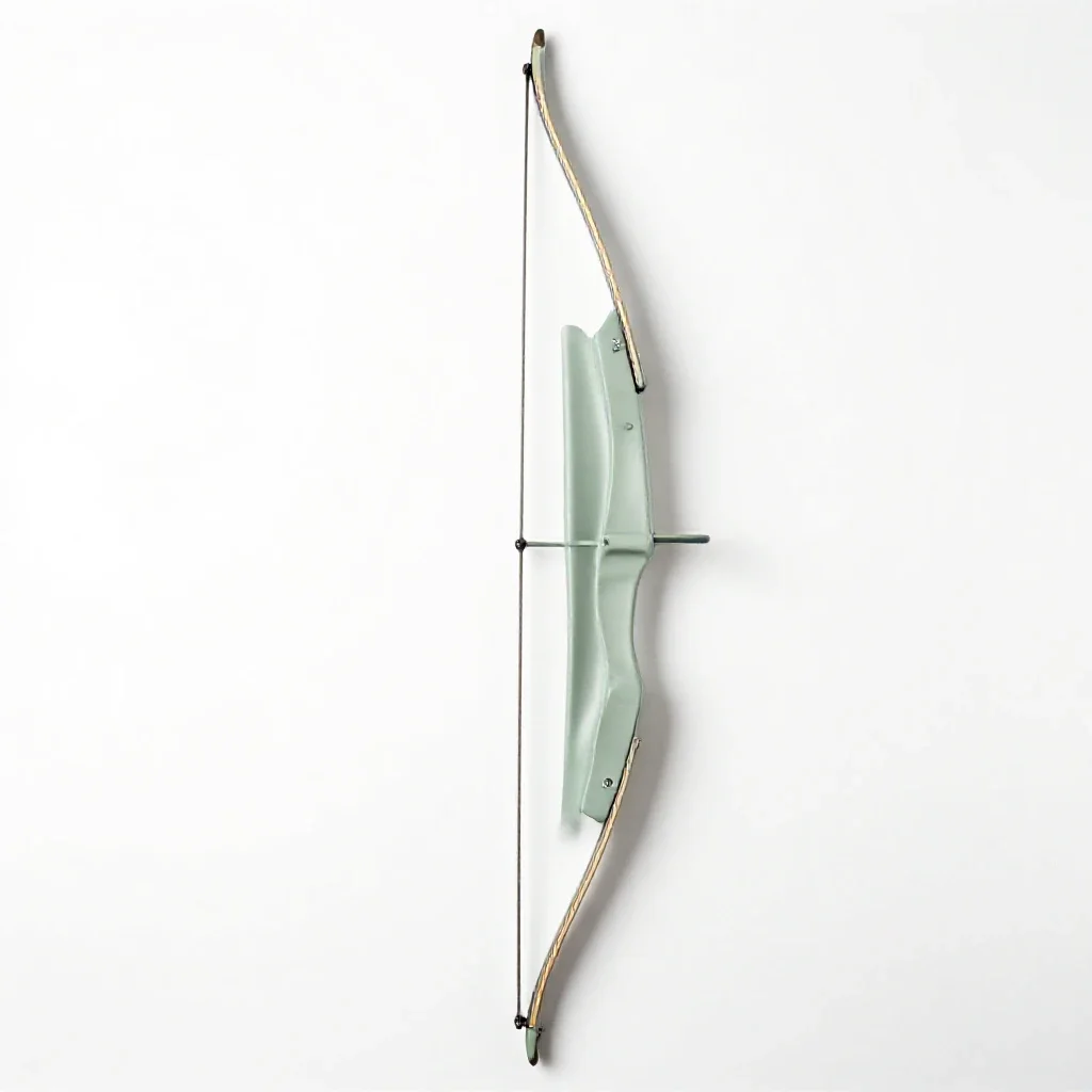 Longbow with a quiver isolated on a white background