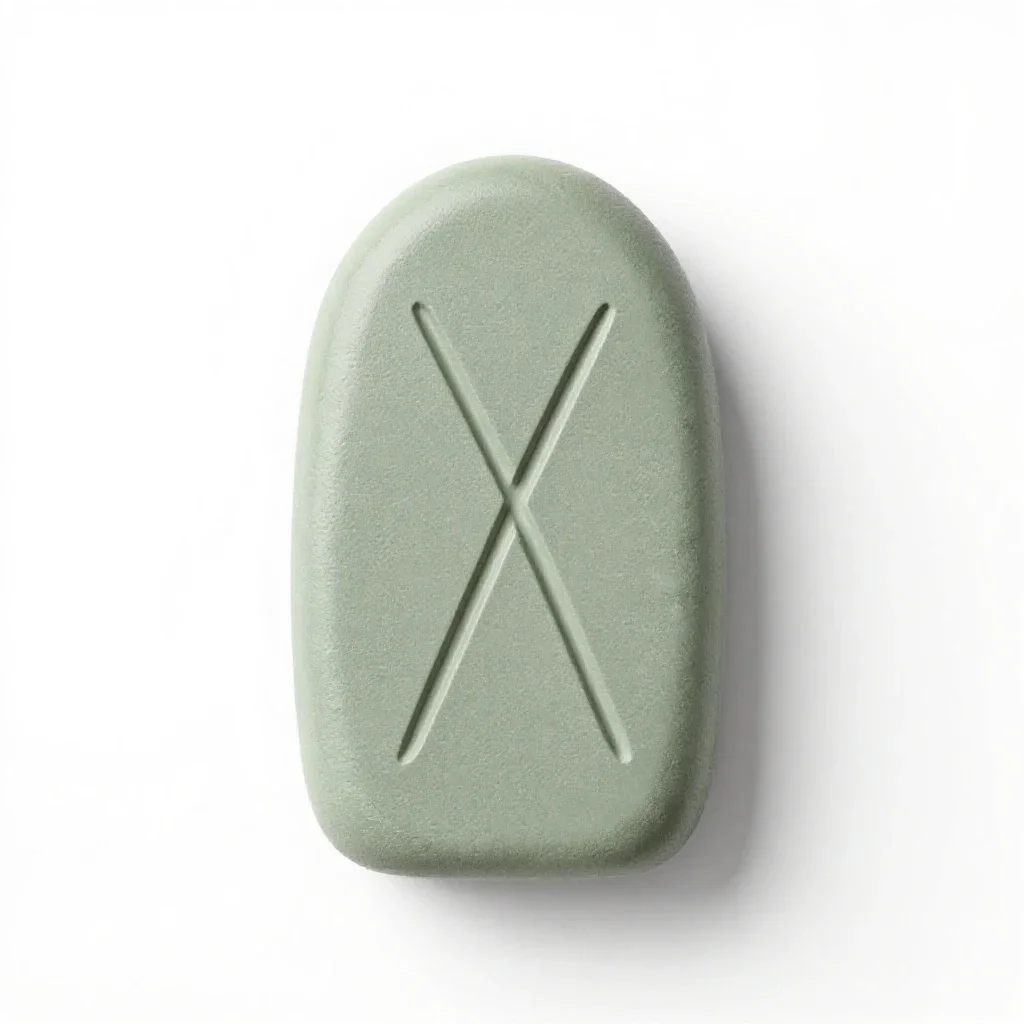Rune-carved standing stone isolated on a white background