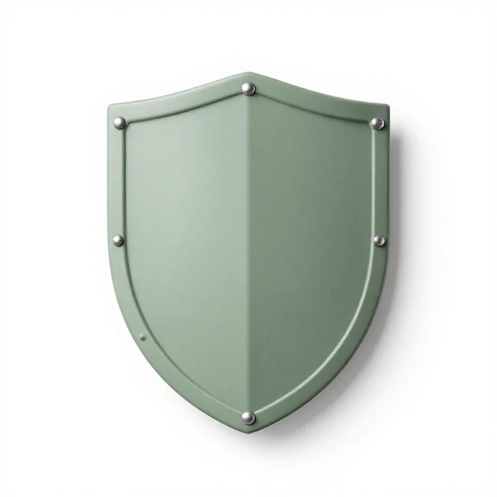 Wooden shield with an iron boss isolated on a white background