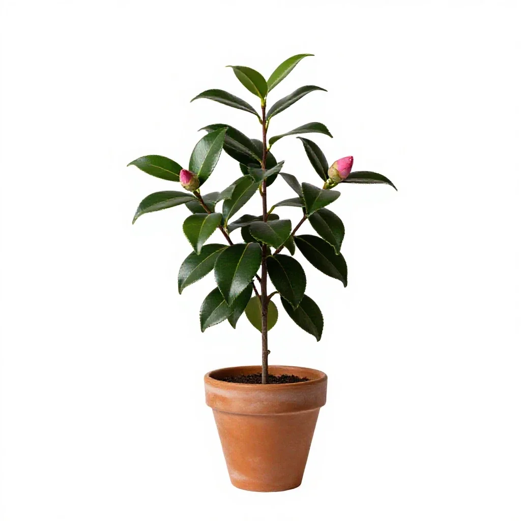 Camellia bloom isolated on a white background