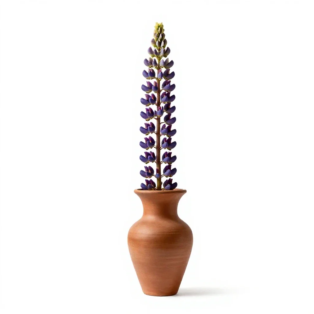 Lupin spike isolated on a white background