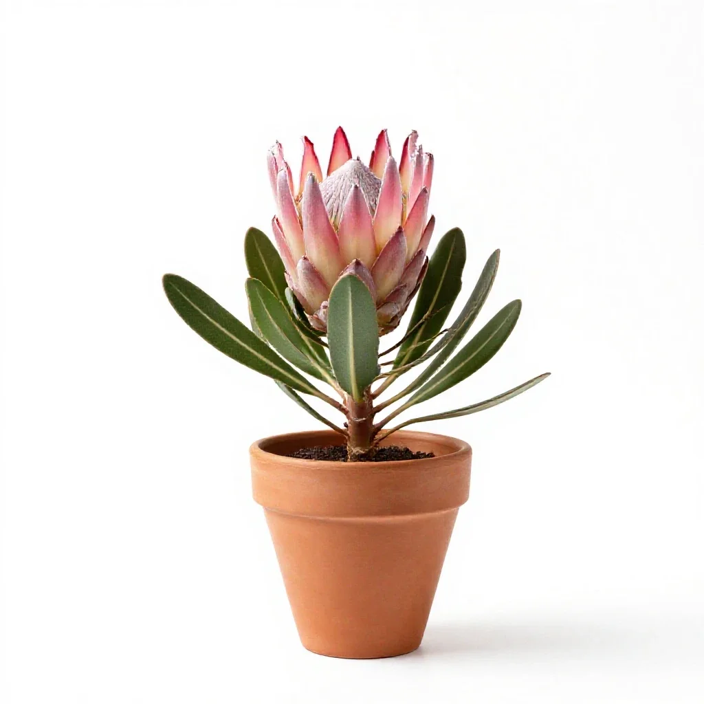 Protea bloom isolated on a white background