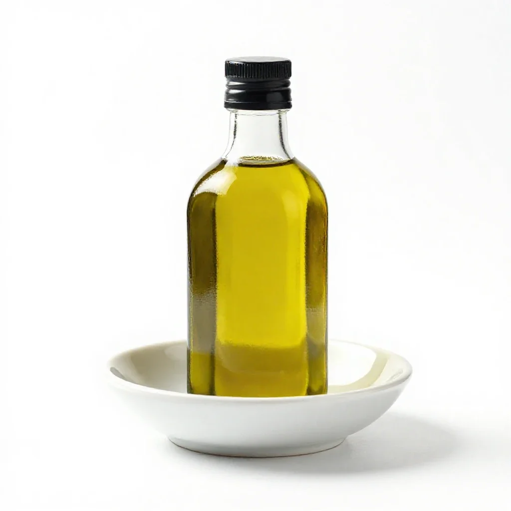 Bottle of olive oil isolated on a white background