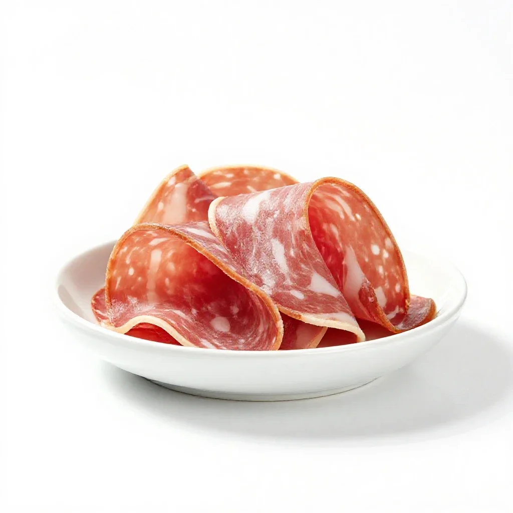 Charcuterie selection isolated on a white background