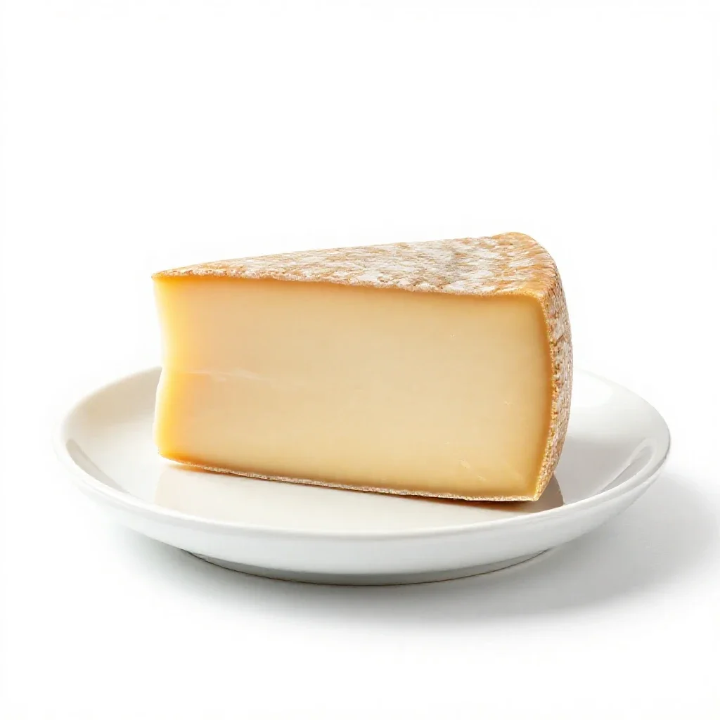Cheese wheel wedge isolated on a white background