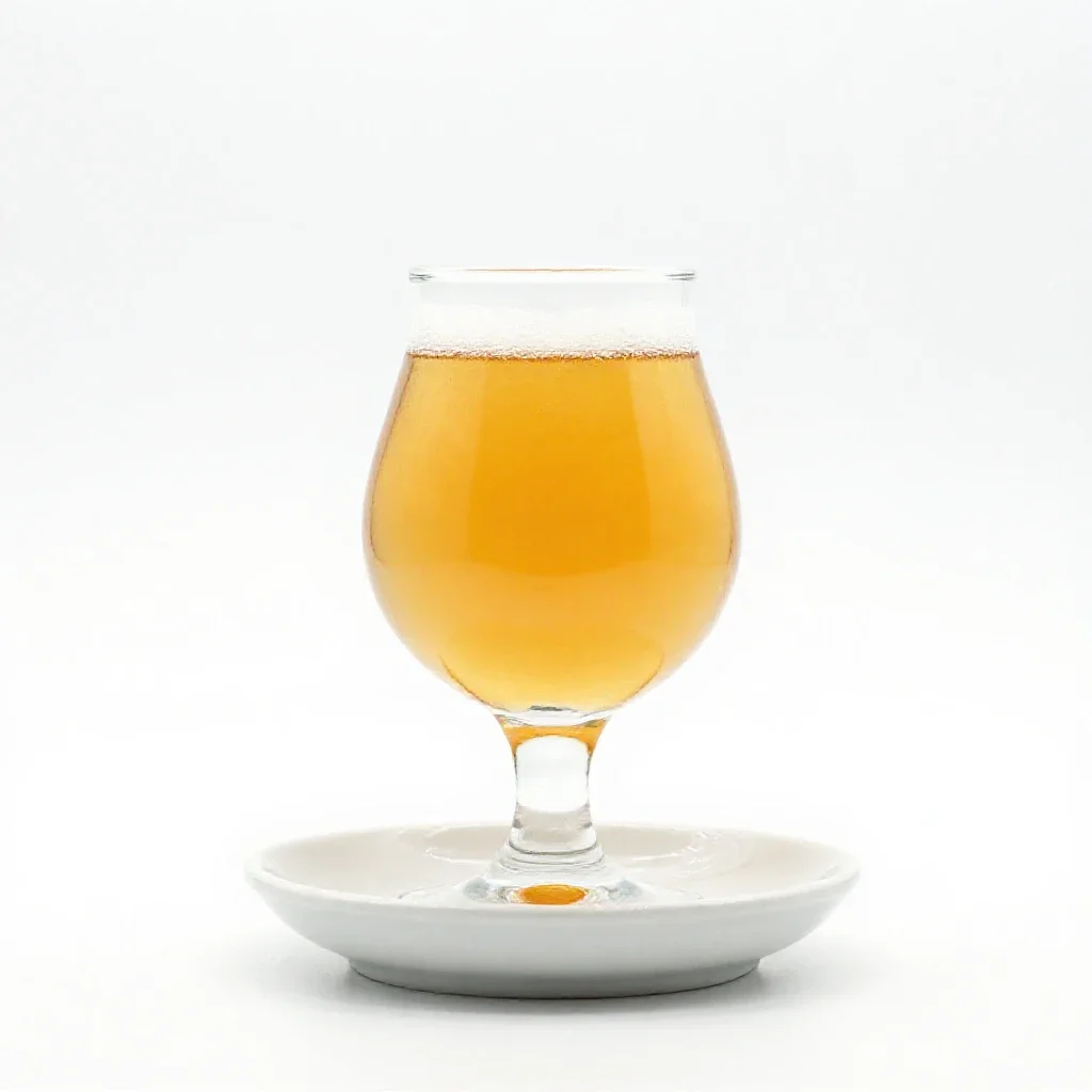 Craft beer in a tulip glass isolated on a white background
