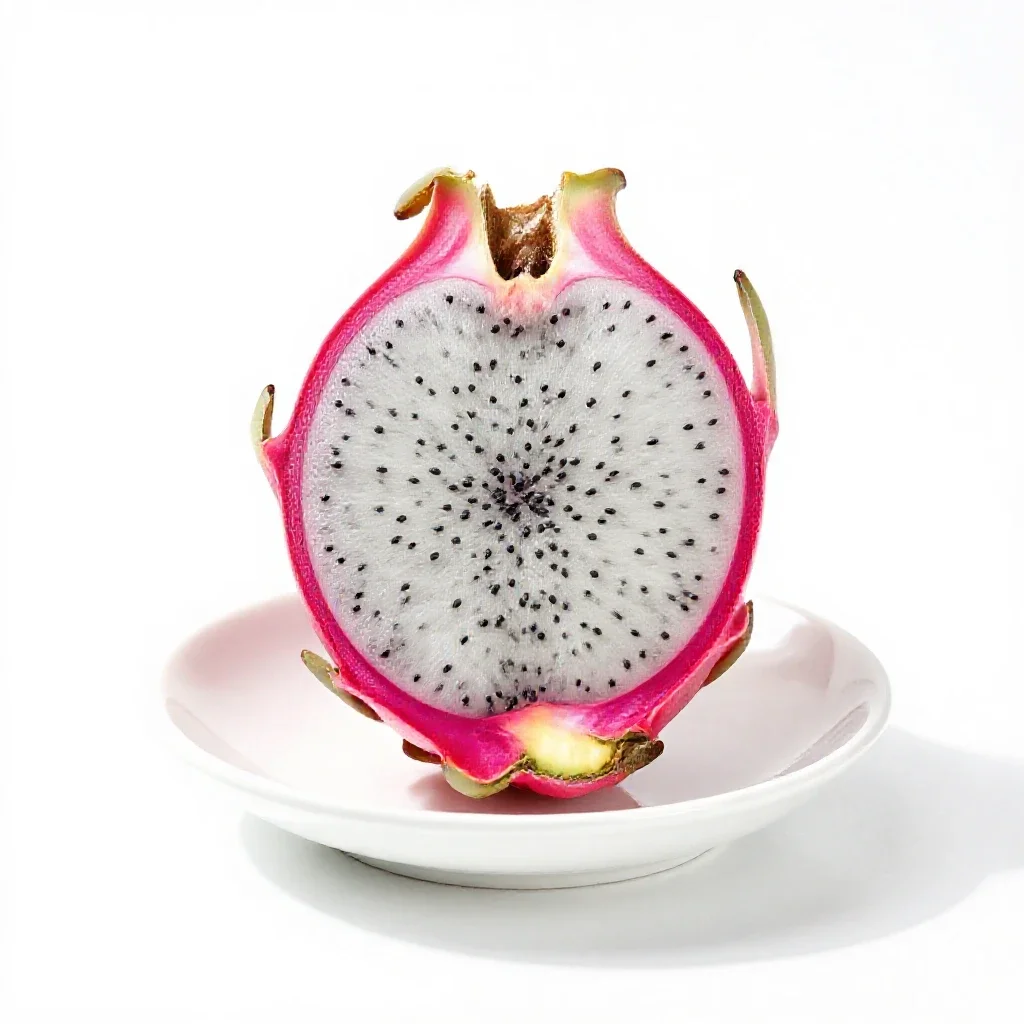 Dragon fruit halved isolated on a white background
