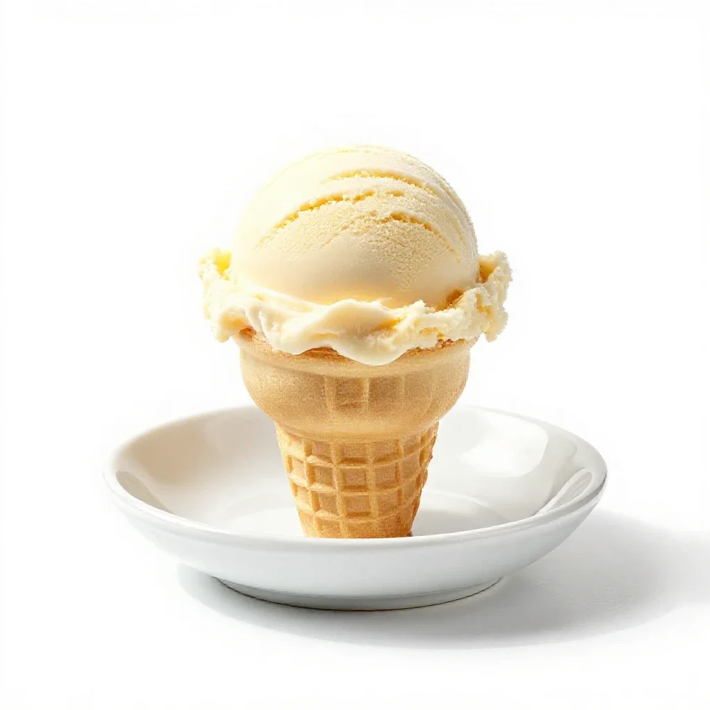 Gelato cone isolated on a white background