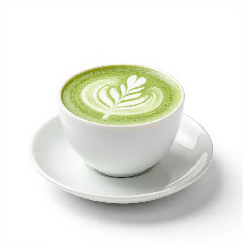 Matcha latte isolated on a white background