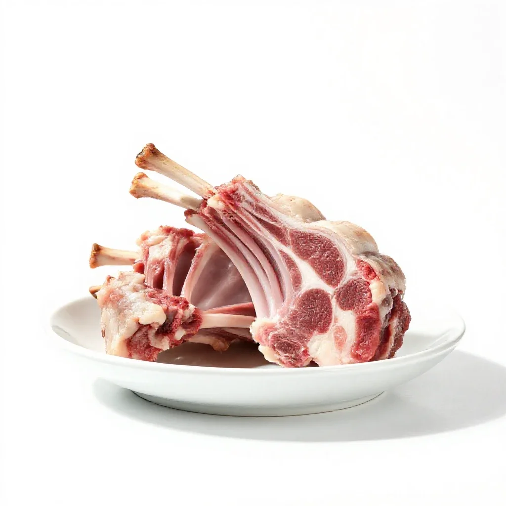 Rack of lamb isolated on a white background