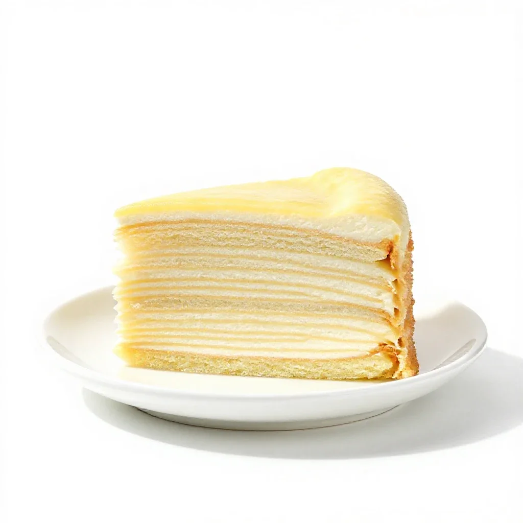 Slice of layer cake isolated on a white background