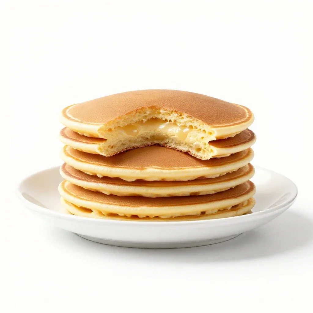 Stack of pancakes isolated on a white background