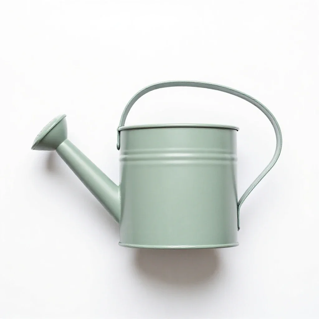 Galvanised watering can isolated on a white background
