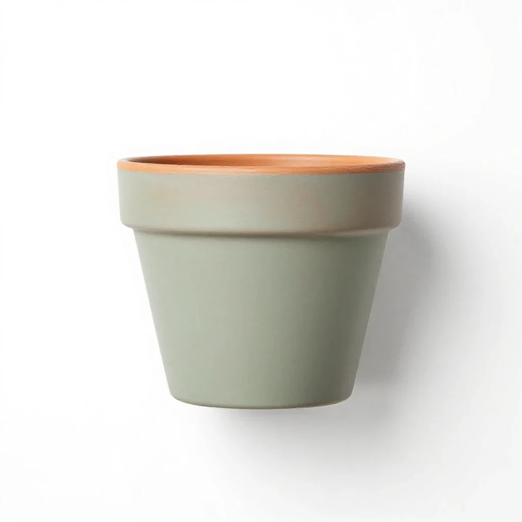 Terracotta plant pot isolated on a white background