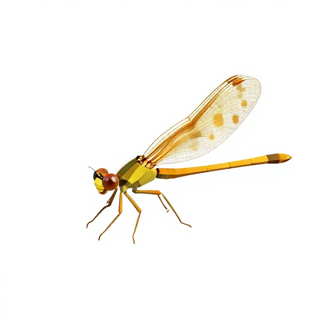 Damselfly isolated on a white background