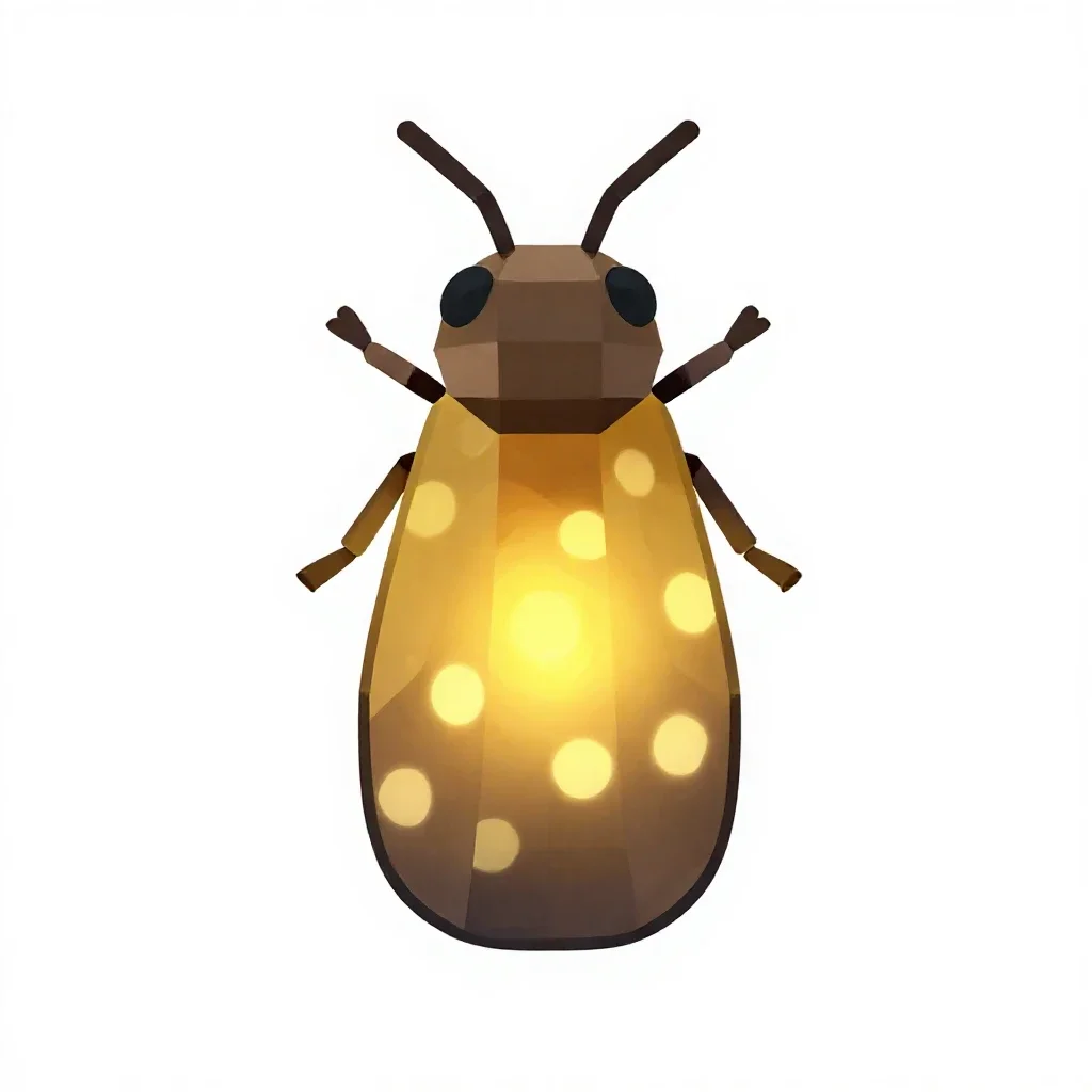 Firefly glowing isolated on a white background