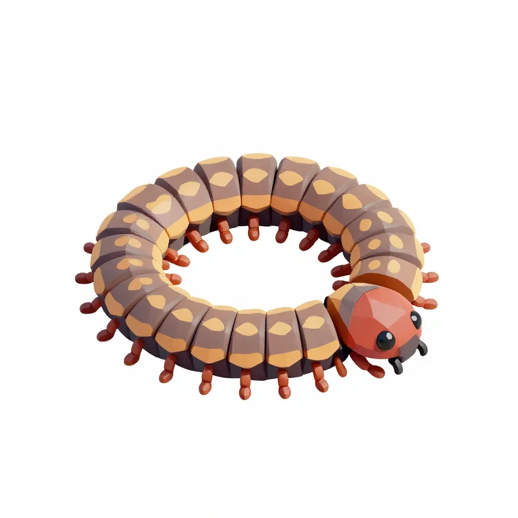 Millipede coiled isolated on a white background