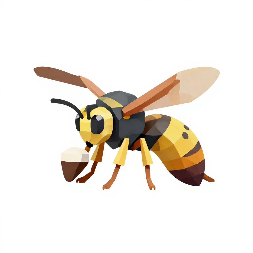 Paper wasp isolated on a white background
