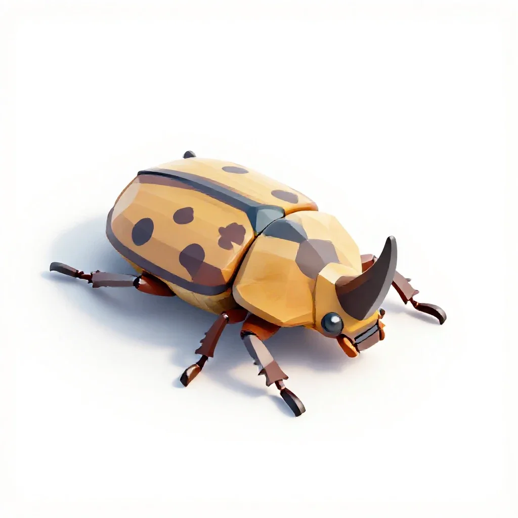 Rhinoceros beetle isolated on a white background