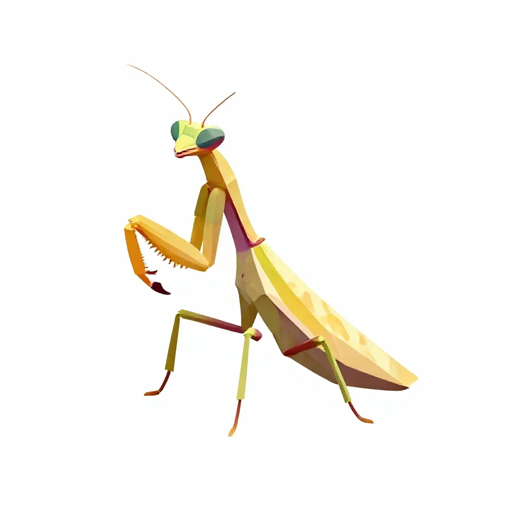 Orchid mantis isolated on a white background
