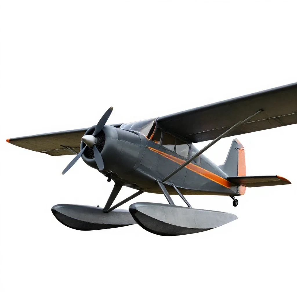 Bush plane on floats isolated on a white background