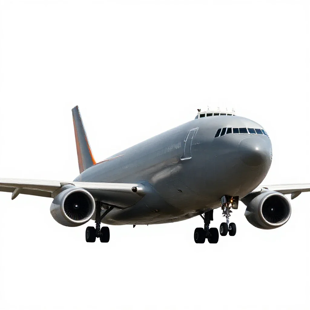 Cargo freighter aircraft isolated on a white background