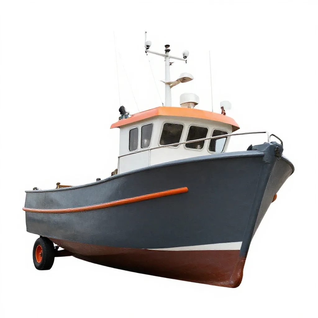 Fishing trawler isolated on a white background