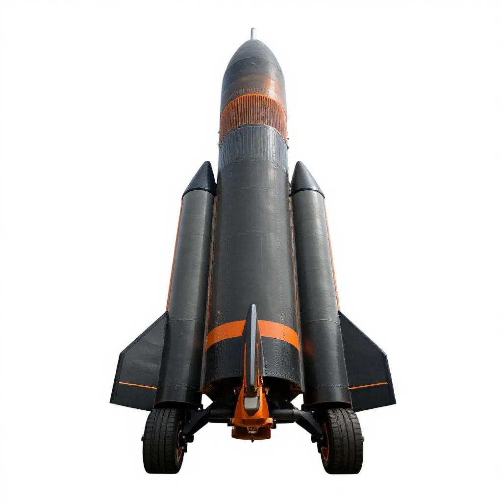 Heavy lift rocket isolated on a white background
