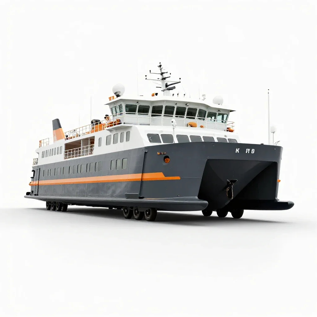 Hydrofoil ferry isolated on a white background