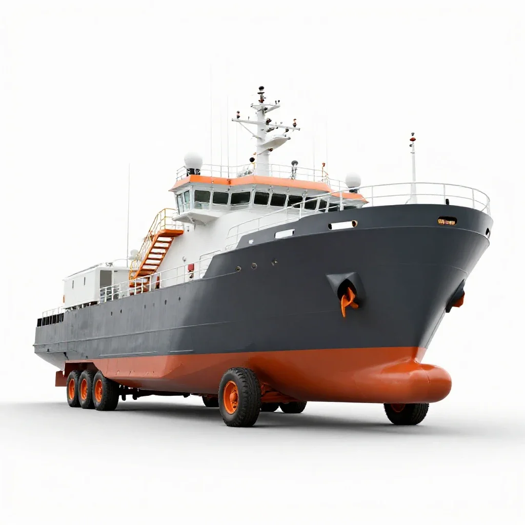 Research vessel isolated on a white background