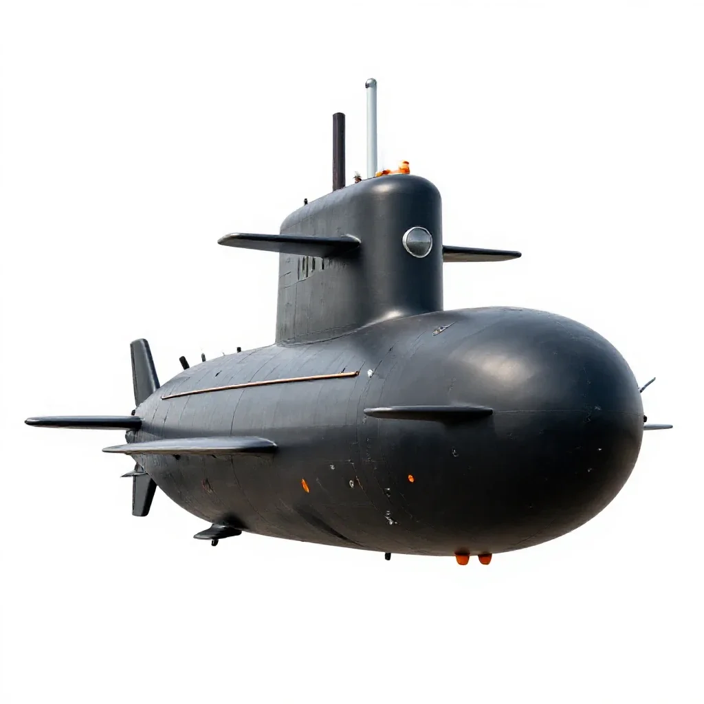 Submarine isolated on a white background
