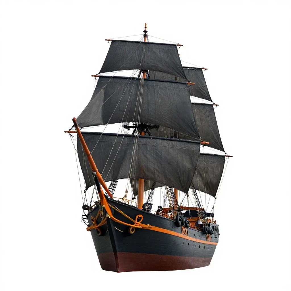 Tall ship isolated on a white background