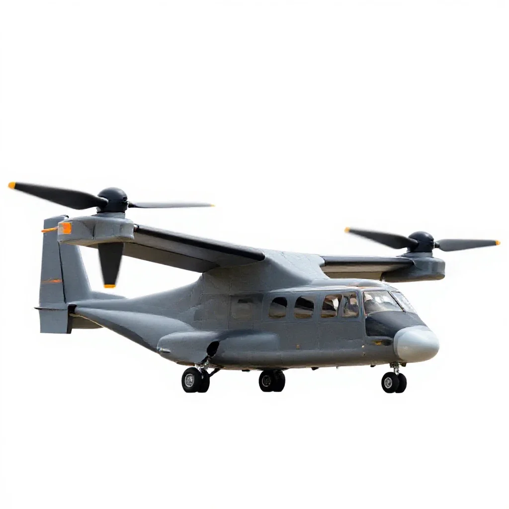 Tiltrotor aircraft isolated on a white background
