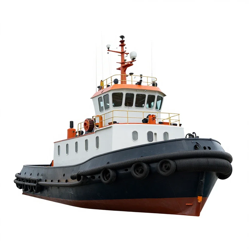 Tugboat isolated on a white background