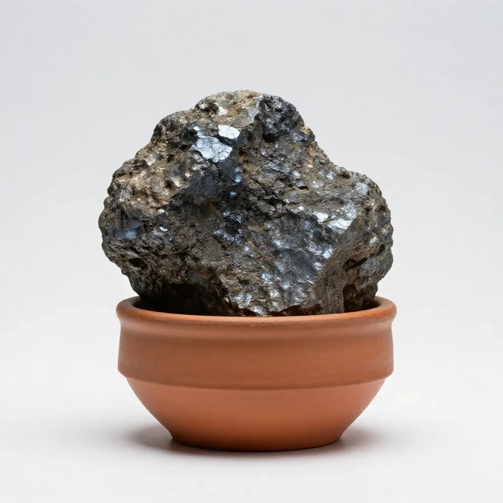 Chunk of raw malachite isolated on a white background