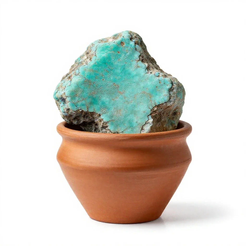Chunk of turquoise isolated on a white background